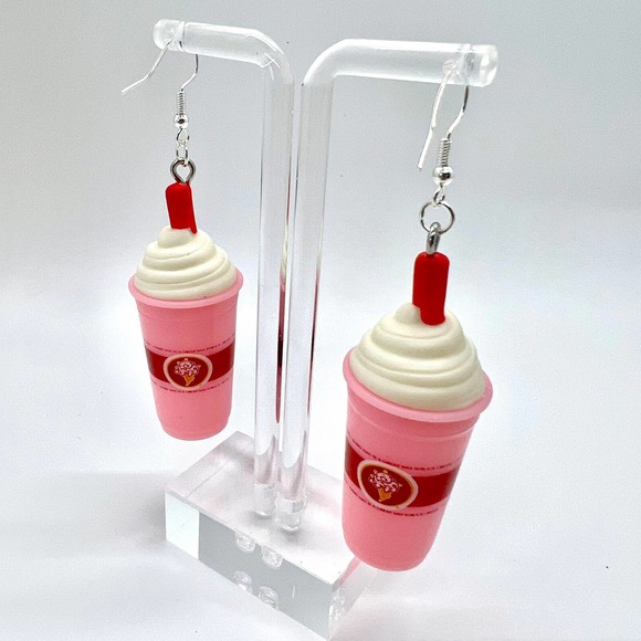 Milkshake Earrings - Coldstone Ice Cream Shake - Foodie Mini Brands Earrings - Picture 1 of 5